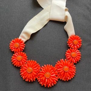 Kate Spade orange floral statement necklace